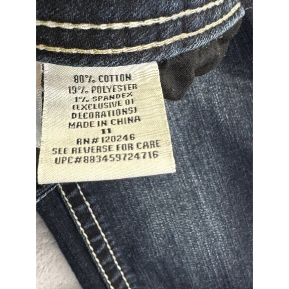 Wallflower womens pants size 11 blue denim distressed jeans pre owned - Picture 4 of 16